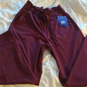 Women's burgundy wide leg lounge pant